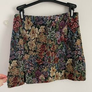 Floral Print Mini Skirt